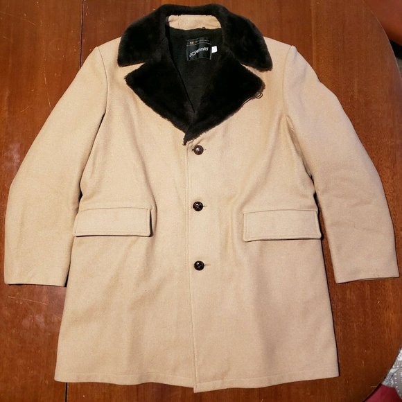 jcpenney Jackets & Coats Jcpenney Mens Wool Coat Brown Wool Blend